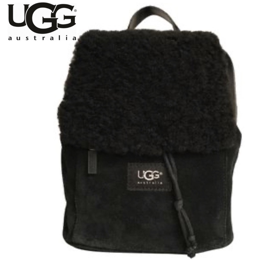 UGG Australia Nordie Shearling & Suede Backpack Black Mini Bag